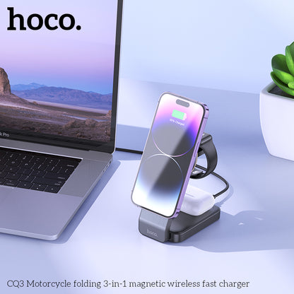 CQ3 Folding 3-in-1 MSafe Wireless Charging for Phones and Apple Watch Black