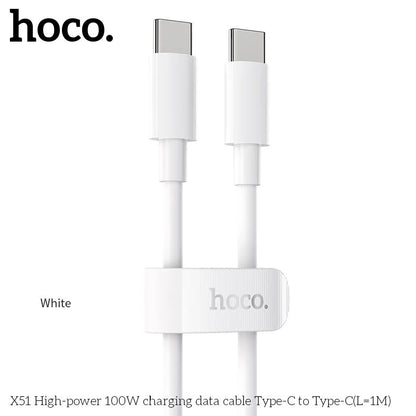 30% credit back - X51 Type-C to Type-C 100W Super High Power Charging Cable Laptop (L=1M)- White [BW30]