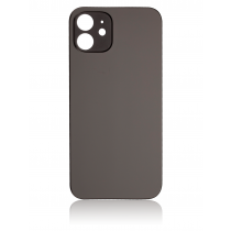 iPhone 12 Compatible Back Glass with Logo - Black (Big Hole)