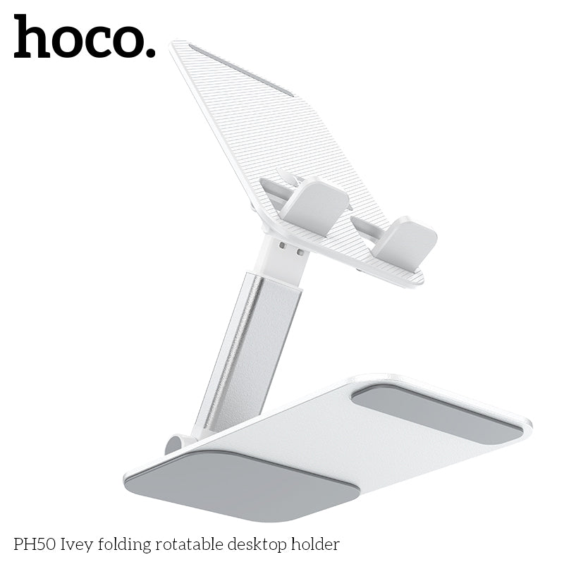 Hoco PH50 Ivey folding rotatable desktop holder - White