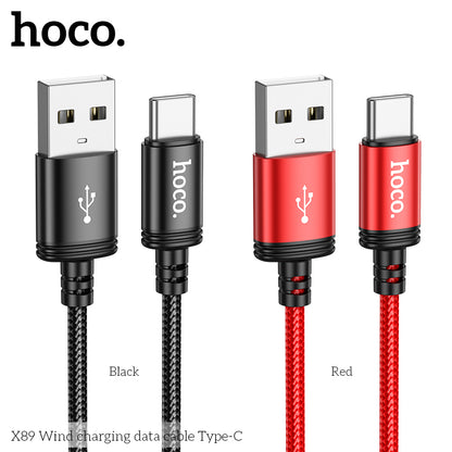 Hoco X89 Wind charging data cable Type-C - Black