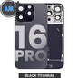 Iphone 16 Pro Back Glass With Camera Lens + Magnet + Wireless Flex Charger + Adhesive Aftermarket Black Titanium