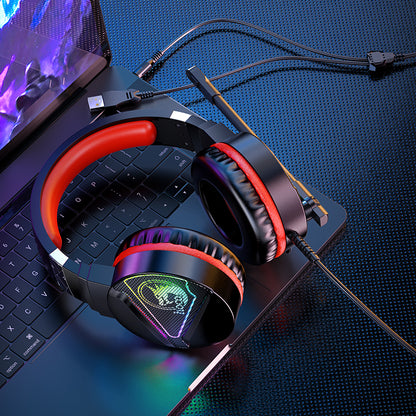 HOCO W104 Wired Gaming Headphones with Mic - Red