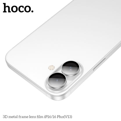 HOCO 3D metal frame lens film iP16/16 Plus(V13) - Black