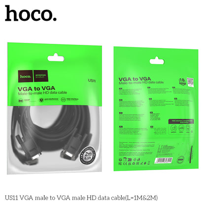 HOCO US11 VGA male to VGA male HD data cable(L=2M)