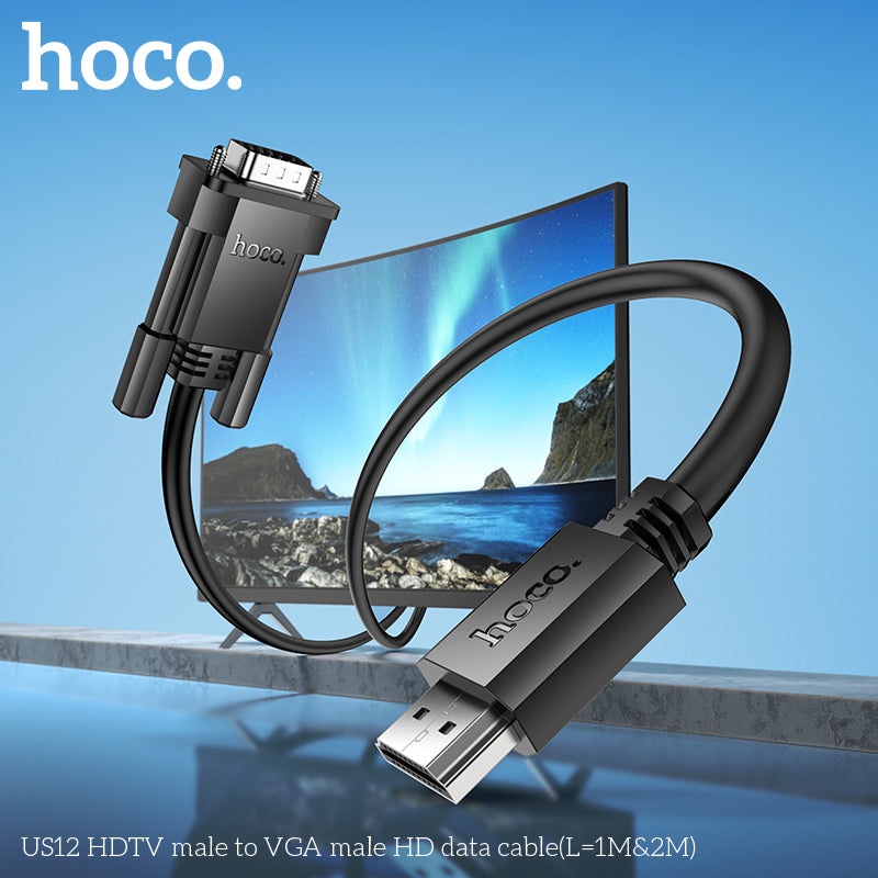HOCO US12 HDTV male to VGA male HD data cable(L=2M)