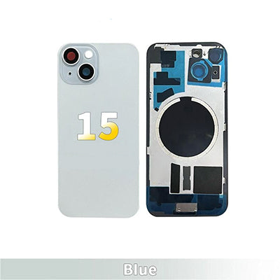 Iphone 15 -Compatible Back Glass With Camera Lens And Magnet Aftermarket - Blue