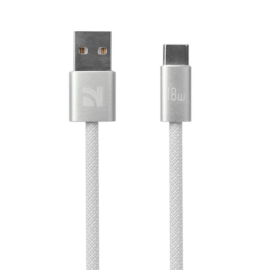 NCC XC-0114 USB-A To USB-C 22.5W 1.2M Braided & Aluminium Case - White