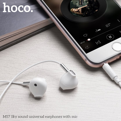 HOCO M57 Stereo Wired Headset with Mic - White