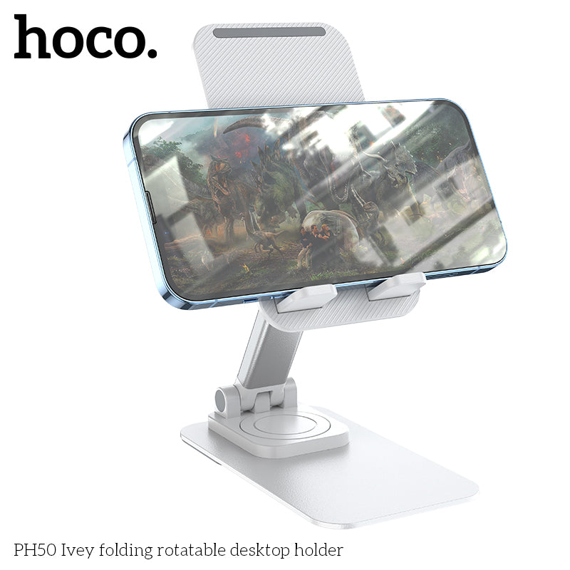Hoco PH50 Ivey folding rotatable desktop holder - White