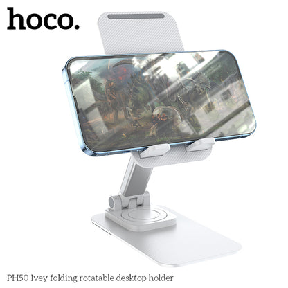Hoco PH50 Ivey folding rotatable desktop holder - White