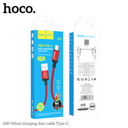 Hoco X89 Wind charging data cable Type-C - Black