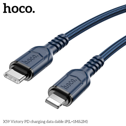HOCO X59 Victory PD charging data cable iP(L=2M) Black [BW50]