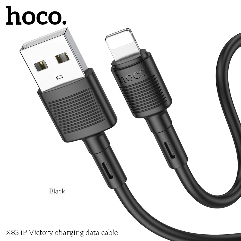 Hoco X83 iP Victory Charging Data Cable - Black