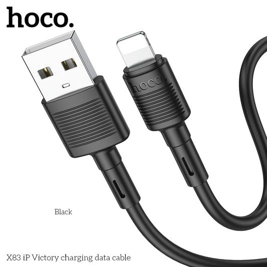 Hoco X83 iP Victory Charging Data Cable - Black