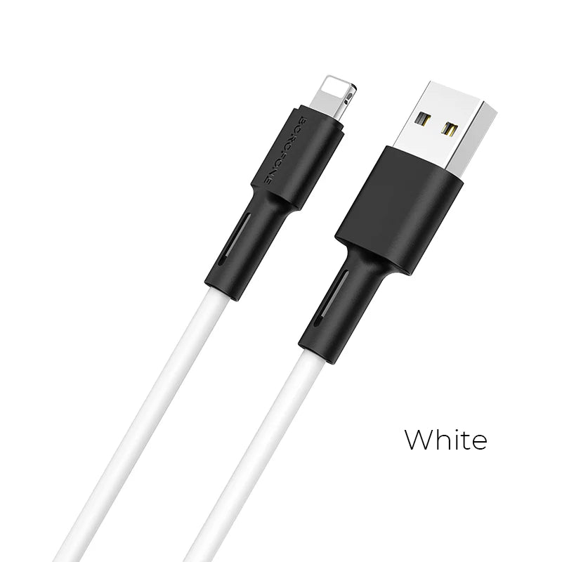 HOCO X21 Silicon Lightning Fast Charging Cable - White (L=1M)