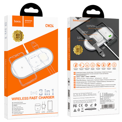 HOCO CW24 Handsome 3-in-1 wireless fast charger