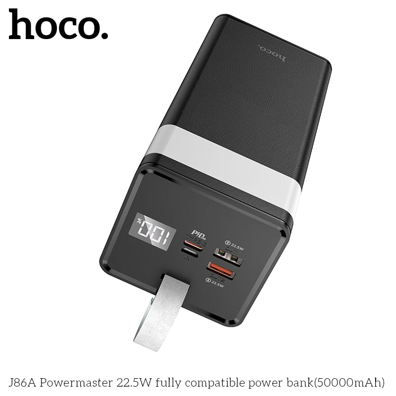 J86A Powermaster 22.5W fully compatible power bank(50000mAh) - Black