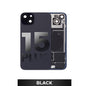 Iphone 15 Plus Back Glass With Camera Lens + Magnet + Wireless Flex Charger + Adhesive OEM Black
