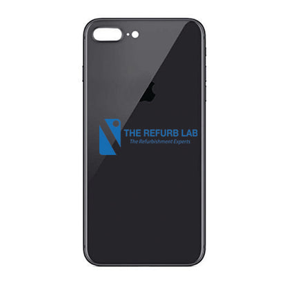 iPhone 8 Plus Compatible Back Glass - Black (Big Hole)