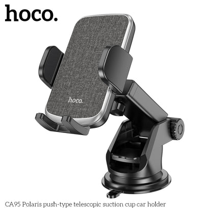 HOCO CA95 Polaris push-type telescopic suction cup car holder