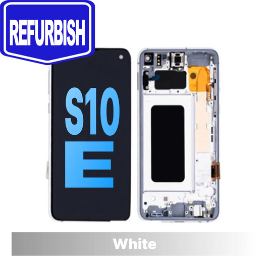 Samsung Galaxy S10E Compatible Amoled Assembly with Frame Refurbished - PRISM WHITE
