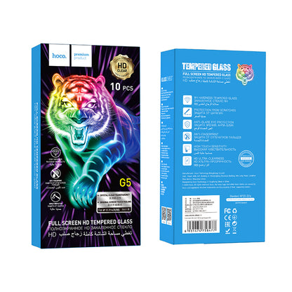 HOCO G5 Full Silk Screen HD Tempered Glass For iP X/Xs/11 Pro - 10 Pack