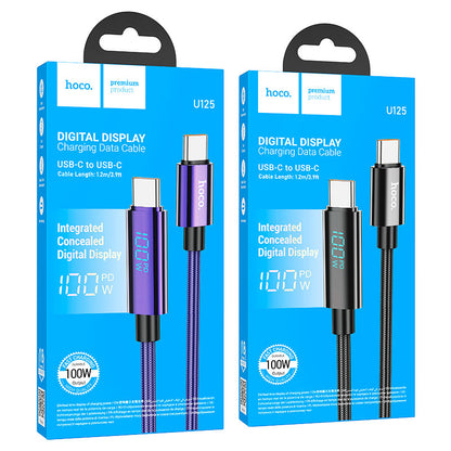 Hoco U125 Benefit 100W charging data cable with display Type-C to Type-C