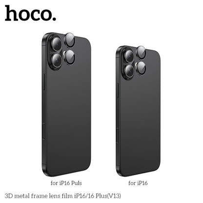HOCO 3D metal frame lens film iP16/16 Plus(V13) - Pink