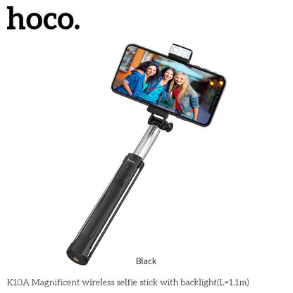 K10A Magnificent wireless control aluminum alloy selfie stick 112.5CM
