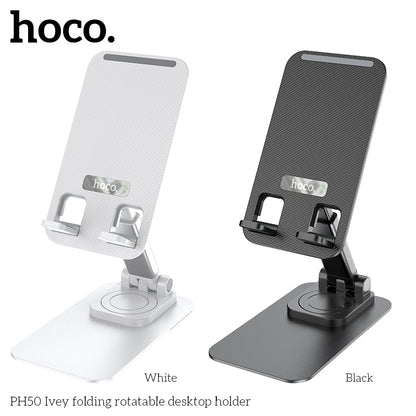 Hoco PH50 Ivey folding rotatable desktop holder - White