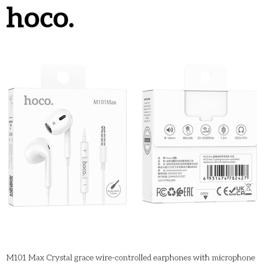 HOCO M101 Max Crystal grace wire-controlled earphones with microphone