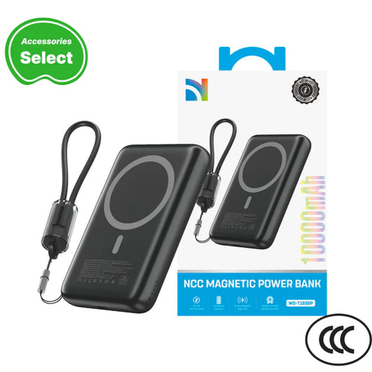 NCC Power Bank WS-T193BP 10000mAh 22.5W Magnetic Fast Charging Black-10000mAh Certified