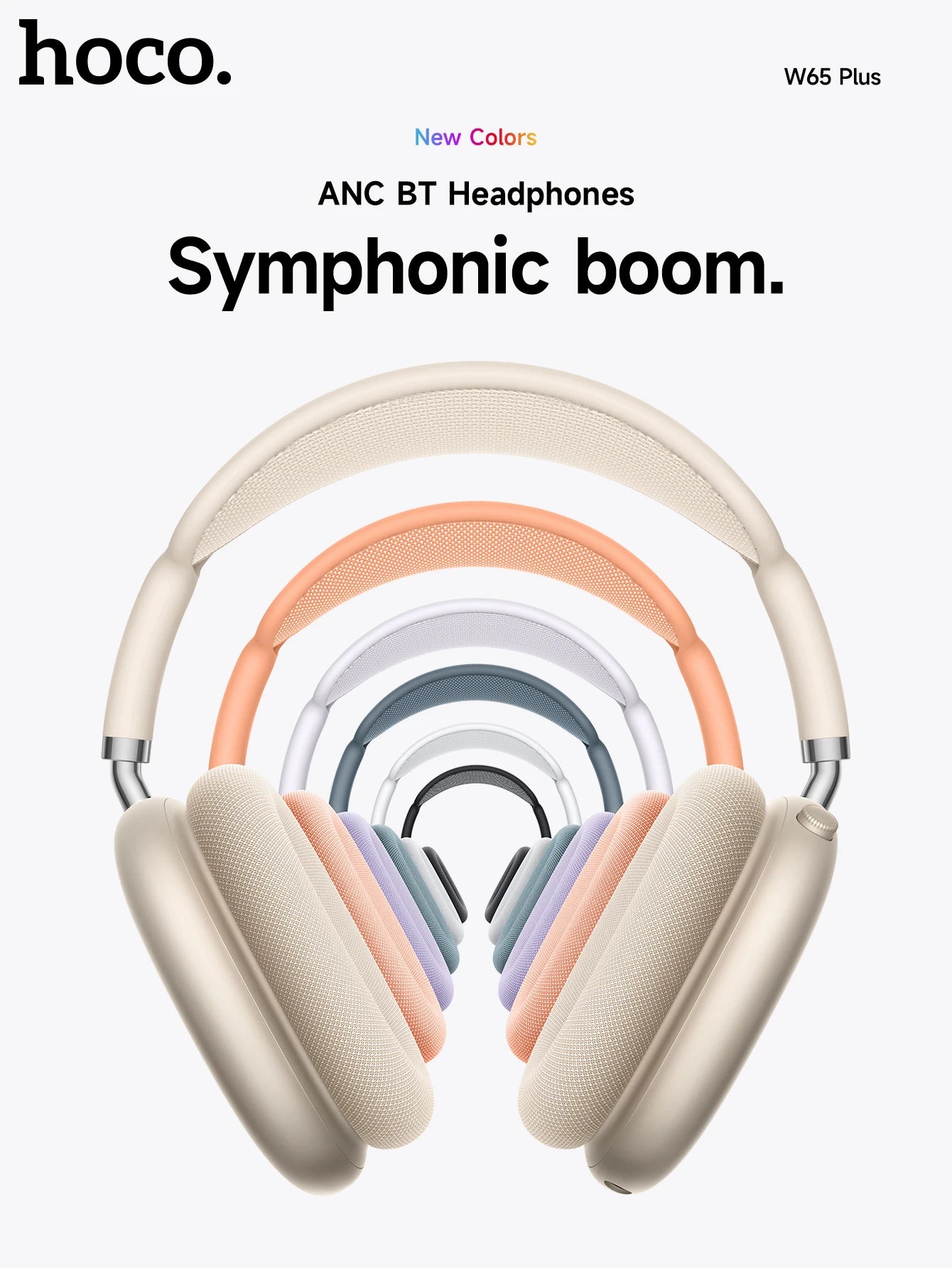 W65 Plus Happy ANC BT headphones Deep Space Gray