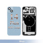 Iphone 14 Plus Back Glass With Camera Lens + Magnet + Wireless Flex Charger OEM Blue