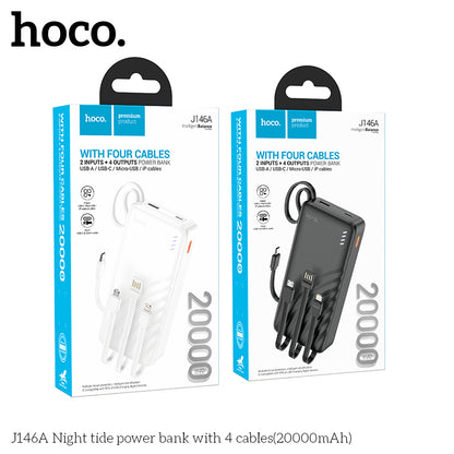 J146A Night tide 20000mAh with 4 cables power bank