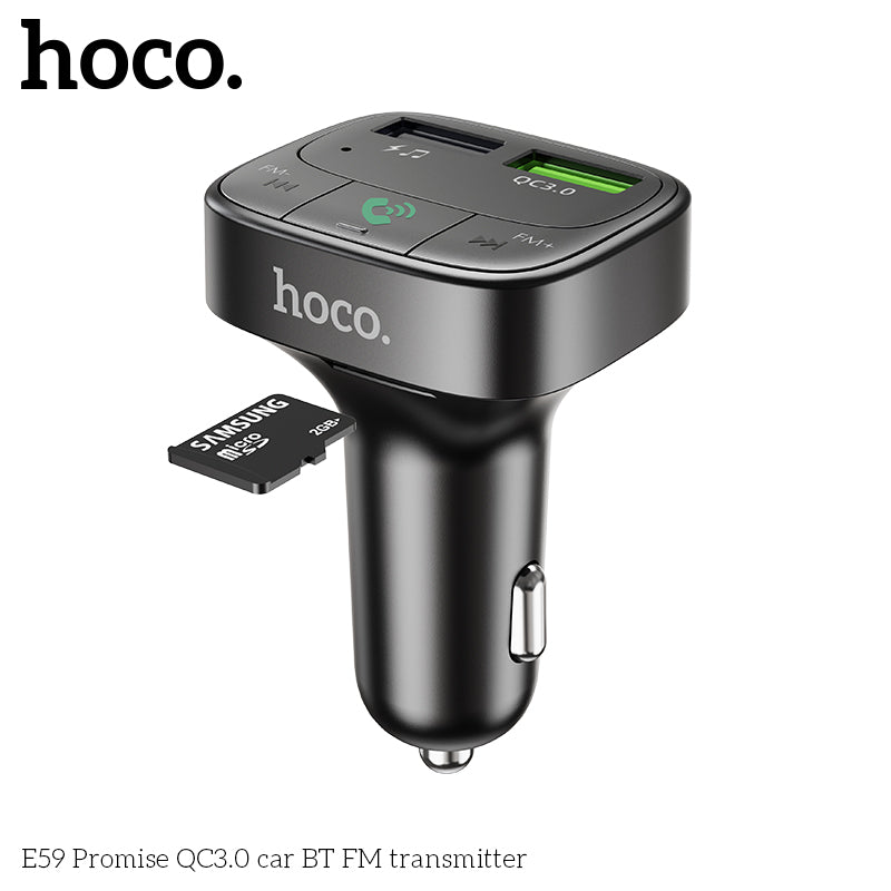 HOCO E59 Wireless FM Transmitter with Qc3.0 Fast Car Charger